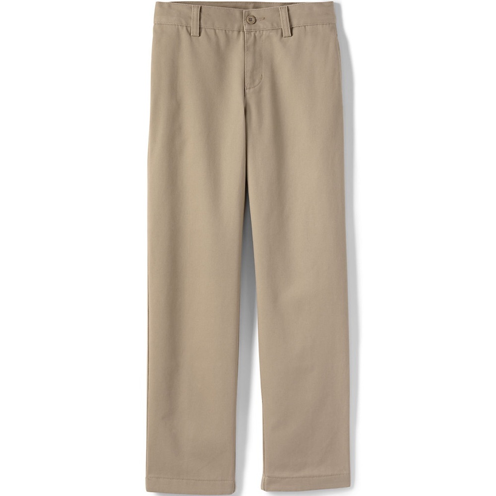 NWT Lands' End Boys School Uniform, Wrinkle resistant Khaki Pants. Size 18